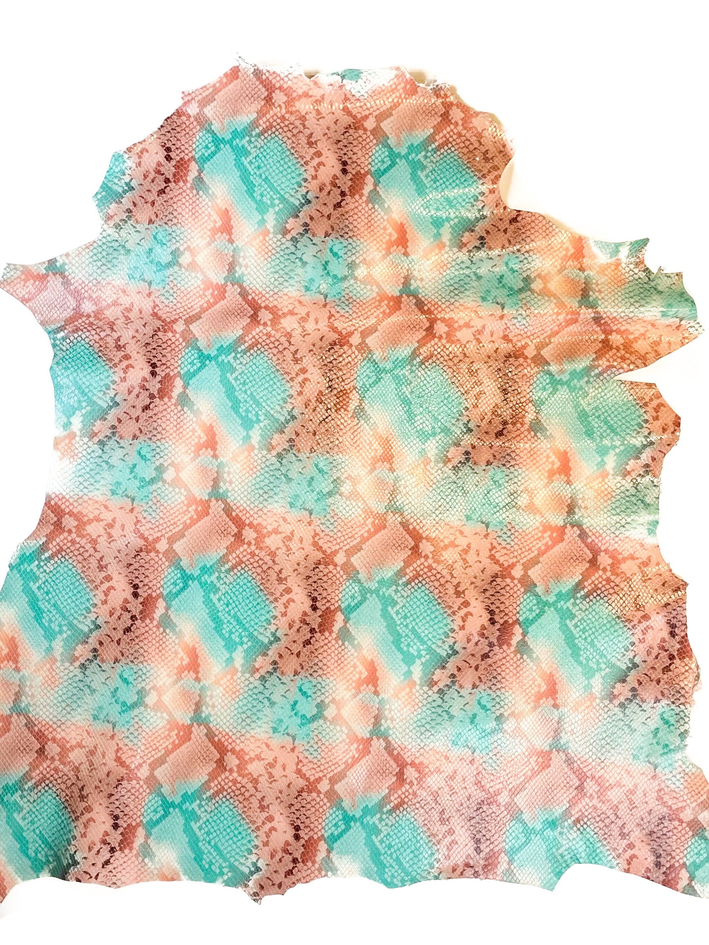 Bright Colors Snake Print Lambskin Leather 0.9mm/2.25oz / COCTAIL SNAKE MIX 1338