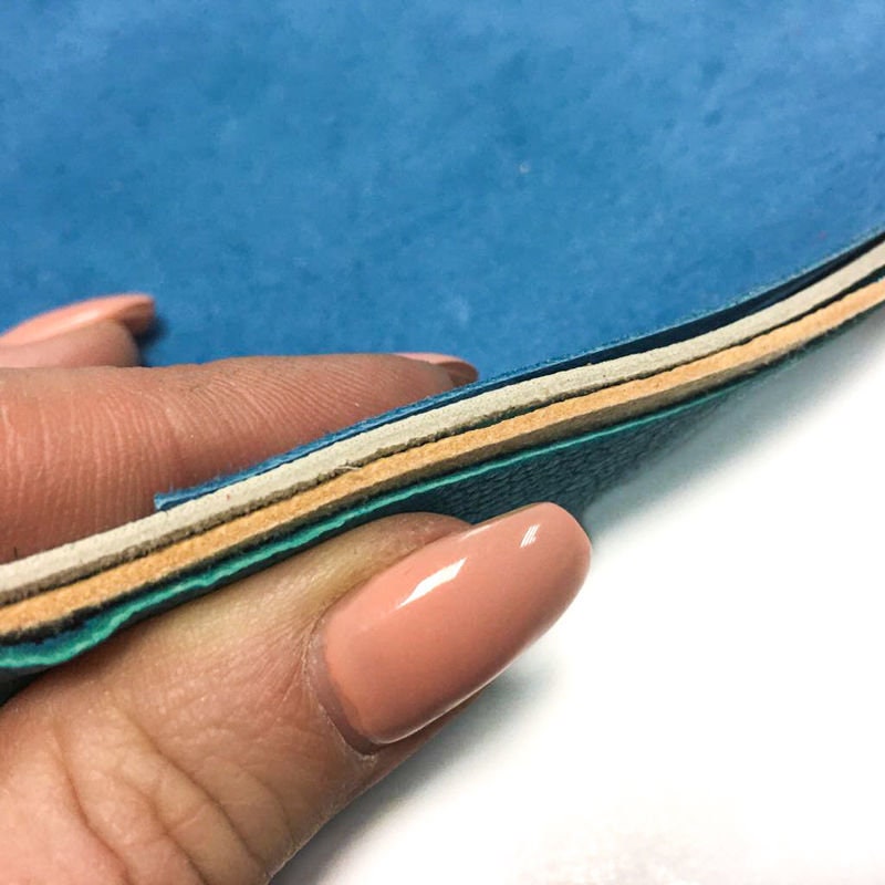 Blue Mix 4 or 8 pcs Leather Scraps 5x5in Metallic,Suede,Textured,Print