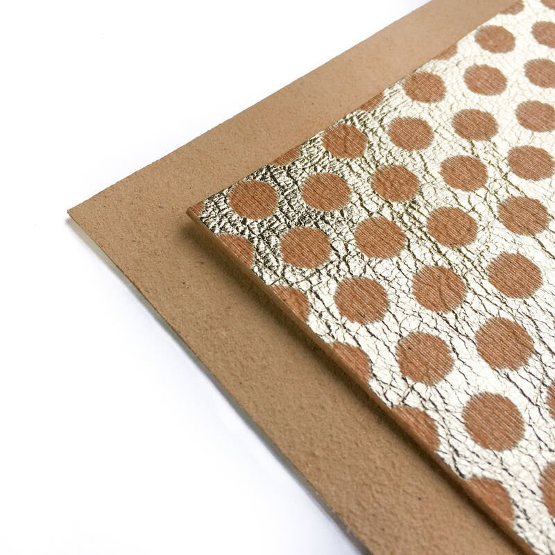 Silver Lambskin Sheets Veg Tan 2.75oz/1.1mm BEIGE DOTS ON SILVER 833