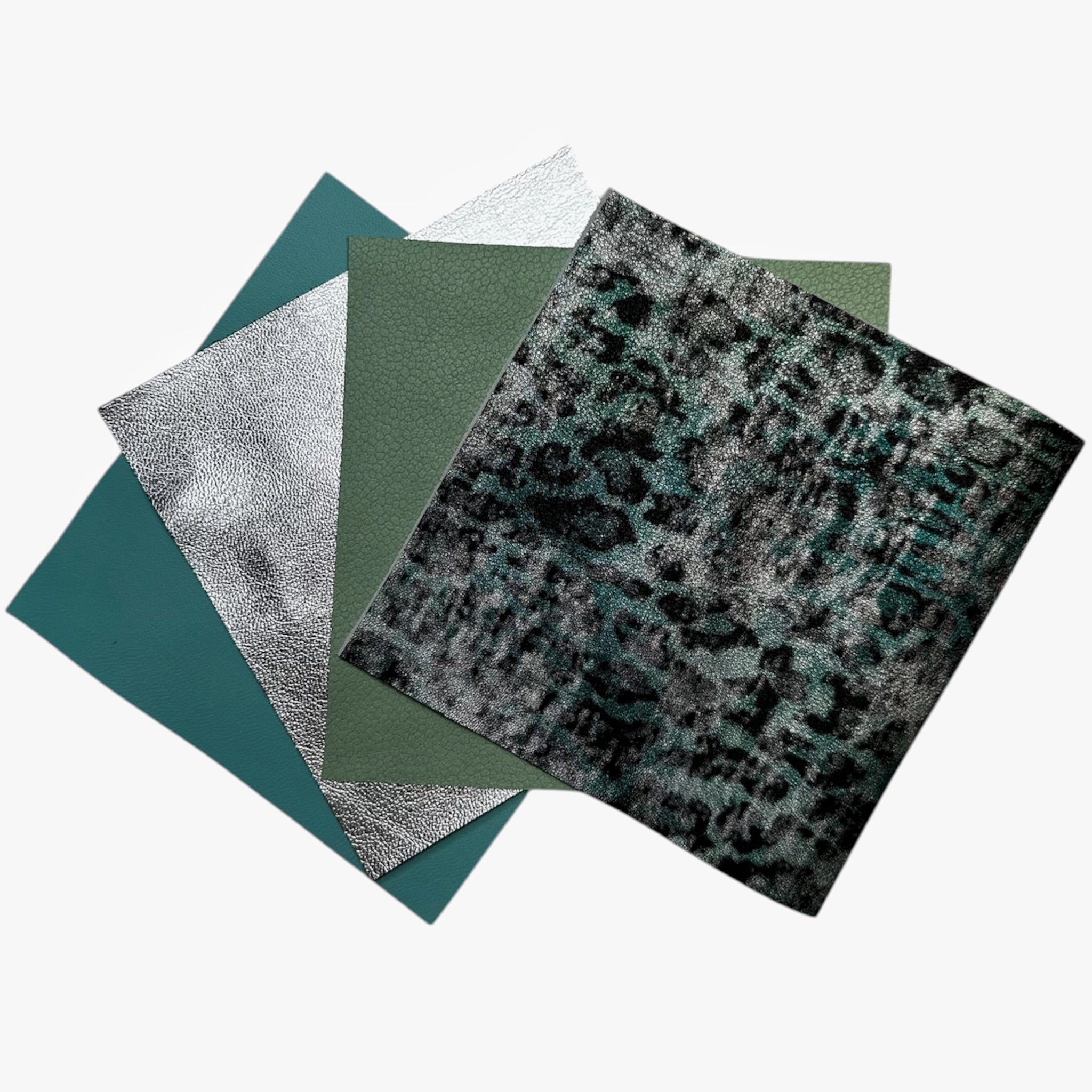 Mint Forest Set 5x5 inches 4 Natural Leather Pieces 12x12 cm