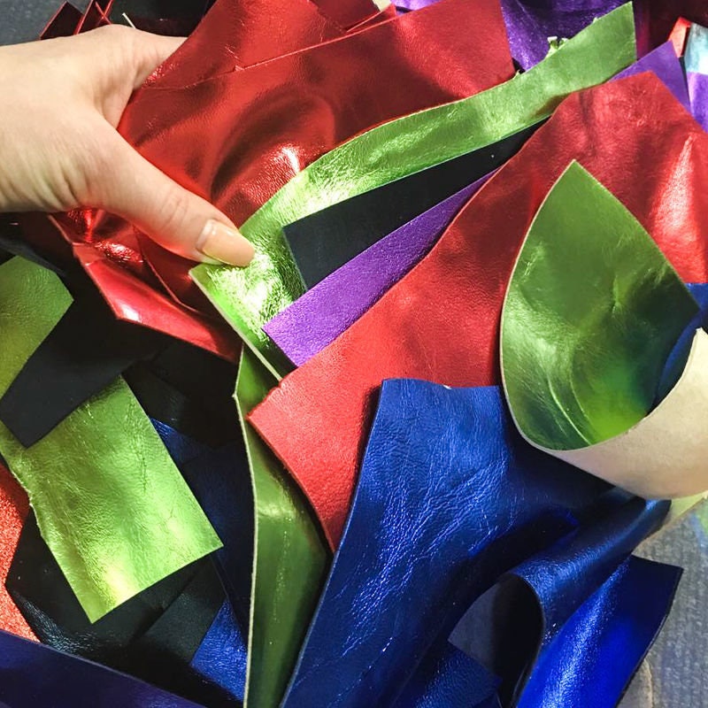 Bright Metallic Scrap Packs Mix Of Lambskin Renmats Shiny Colors