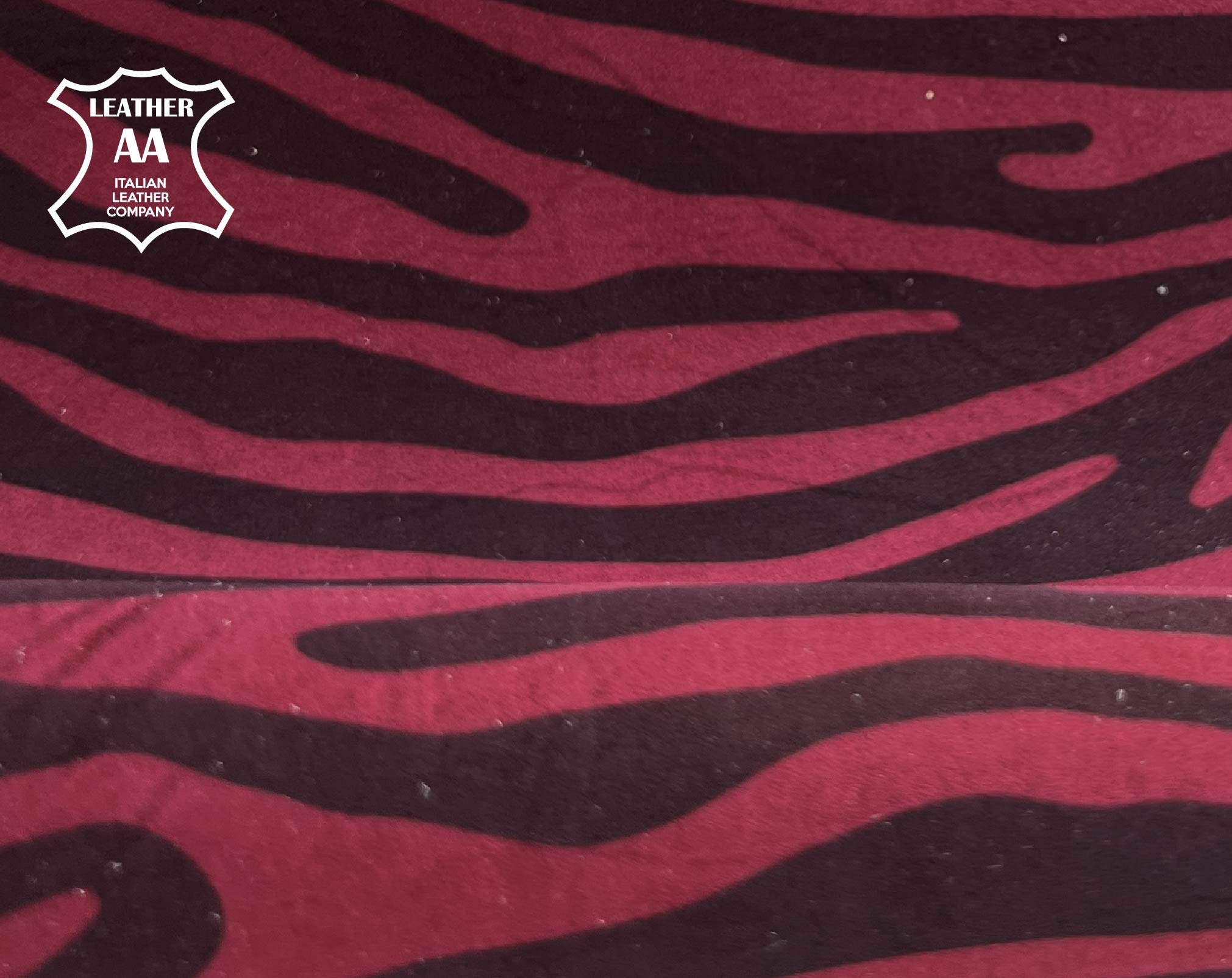 Soft Dark Red Zebra Print Lambskin 0.7-1.2mm/1.75-3oz / RED ZEBRA1446