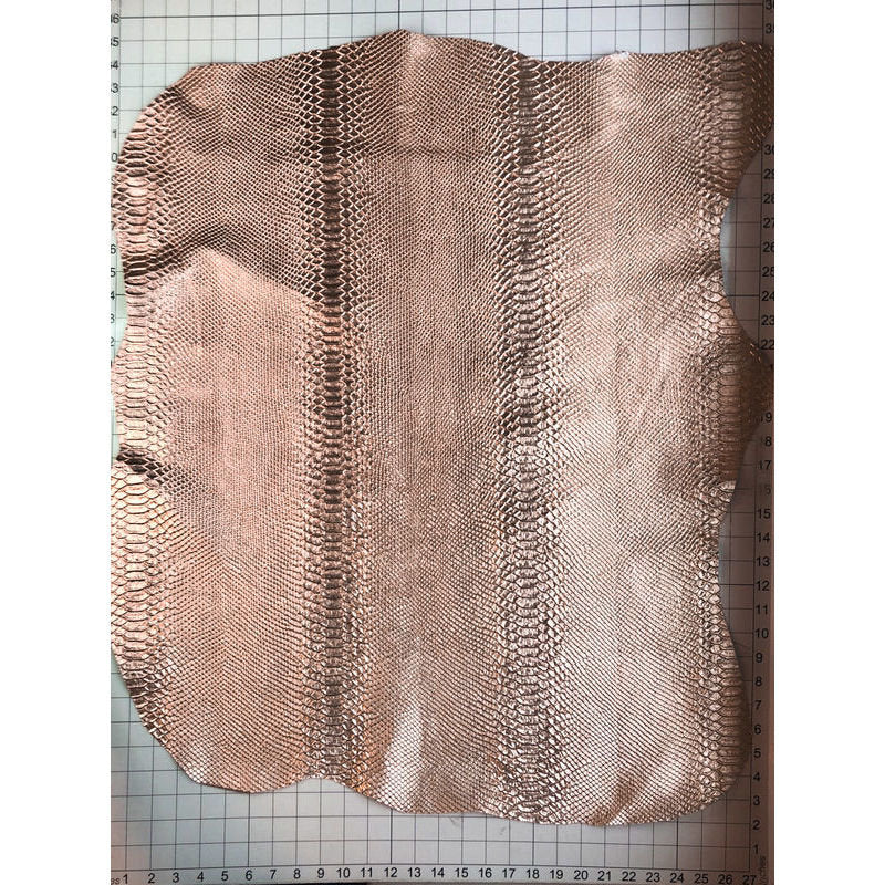 Rose Gold Lambskin With Snake Print 0.7mm/1.75oz ROSE GOLD SNAKE 896