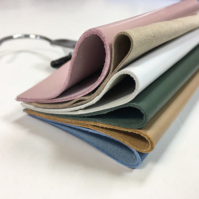 Pastel Scrap Mix 5x5in Six pcs Genuine Leather