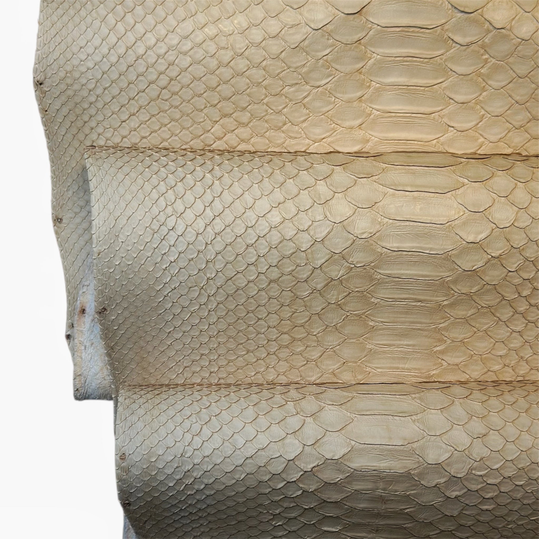 Warm White Real Python Leather 0.7-0.8mm/1.75-2oz Warm WHITE PYTHON