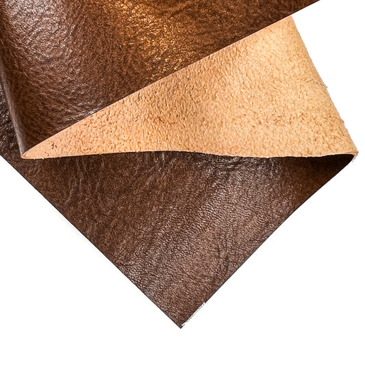 Brown Calf Veg Leather Sheets With Vintage Texture 1.7-1.9mm / CLASSIC BROWN VEG TAN 1453