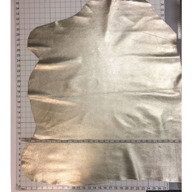 Light Gold Metallic Lambskin With Print 1.0mm/2.5oz / GOLD SQUARES 791