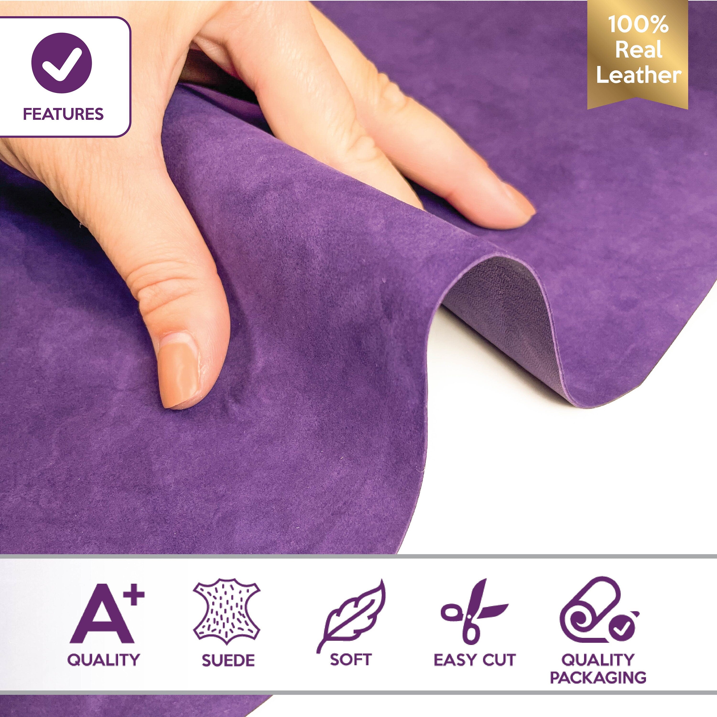 Dark Mulberry Purple Suede Lambskin 1mm/2.5oz / MULBERRY PURPLE 1231