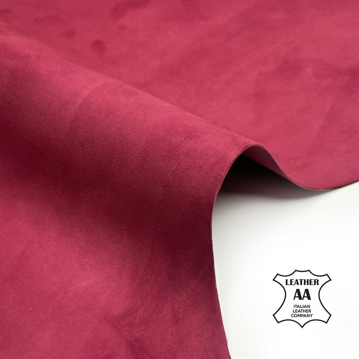 Red Suede Lambskin Leather 0.7mm // 1.75 oz Velvet Bloom 1727