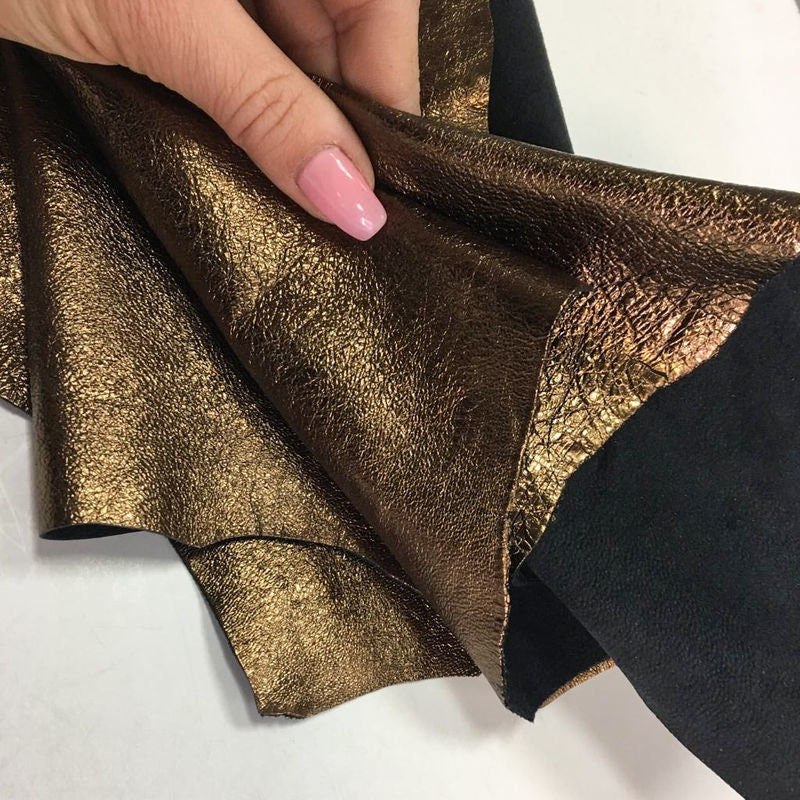 Bronze Metallic Lambskin Leather /0.7mm/1.75oz / CRUNCHY BRONZE 785