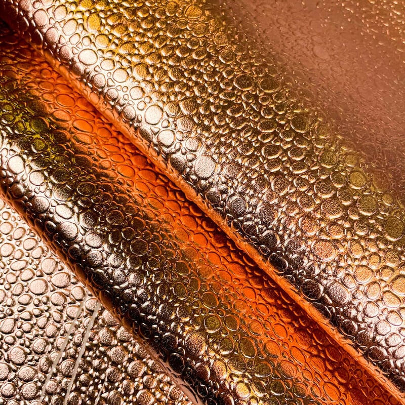 Metallic Rose Gold Lambskin With Stone Print 0.8mm/2oz / ROSE GOLD STONES 1074