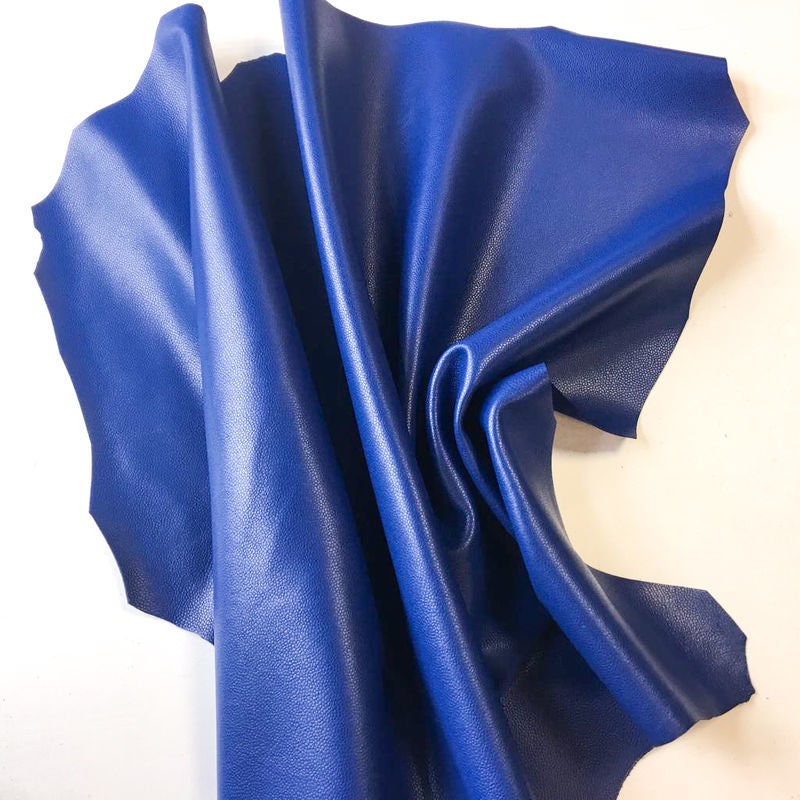 Dark Blue Pebbled Lambskin Leather 1.0mm/2.5oz/1.0mm / TEXTURED SODALITE 842
