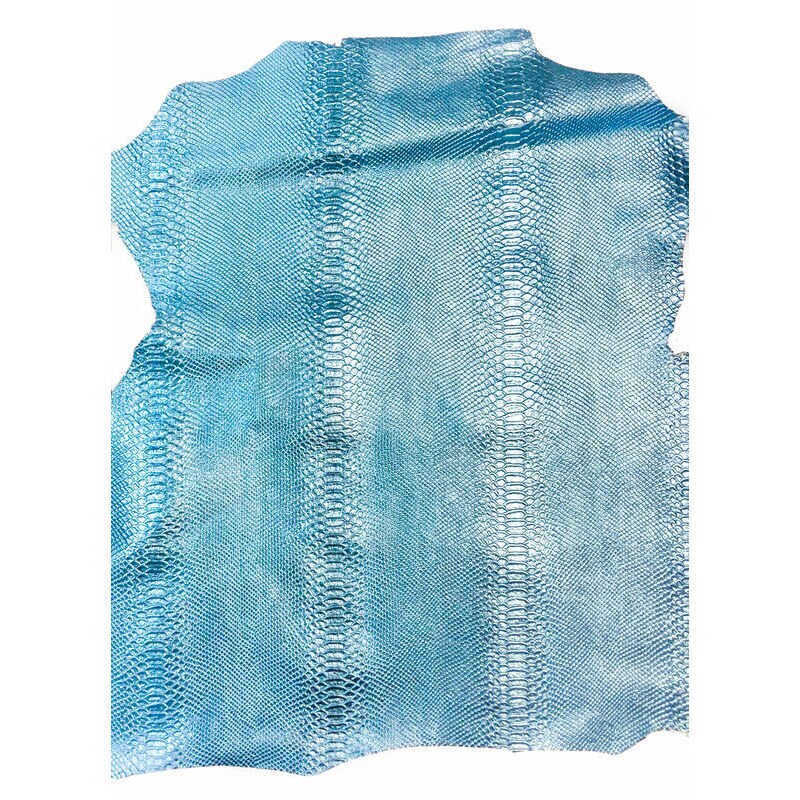Light Blue Metallic Lambskin With Snake Print 0.7mm/2.5oz / TOPAZ SNAKE 1043