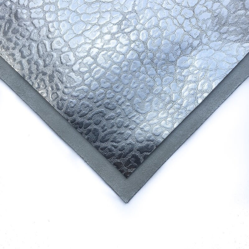 Silver Lambskin Sheets With Print 0.8mm/2oz / SILVER LEOPARD 765