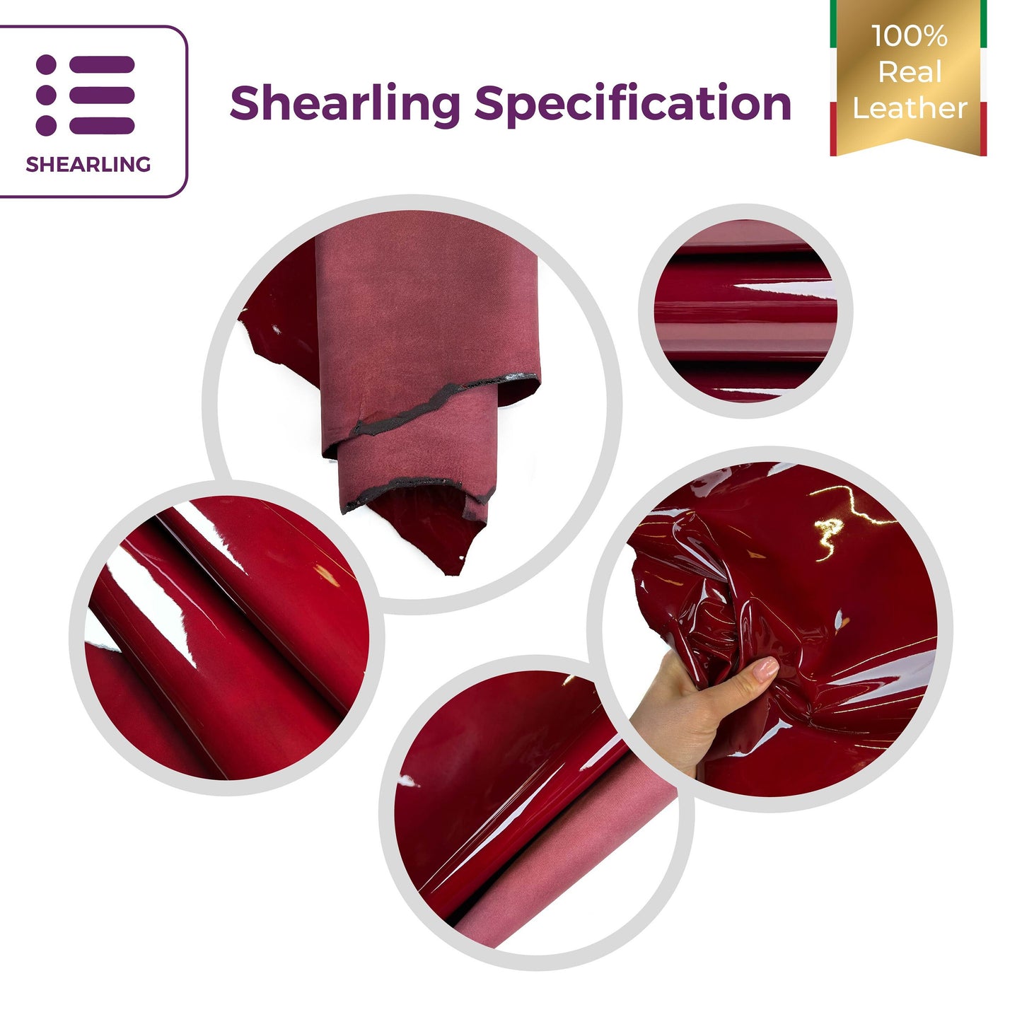 Dark Red Patent Lambskin Thin 0.6mm/1.5oz / RHUBARB PATENT 1403