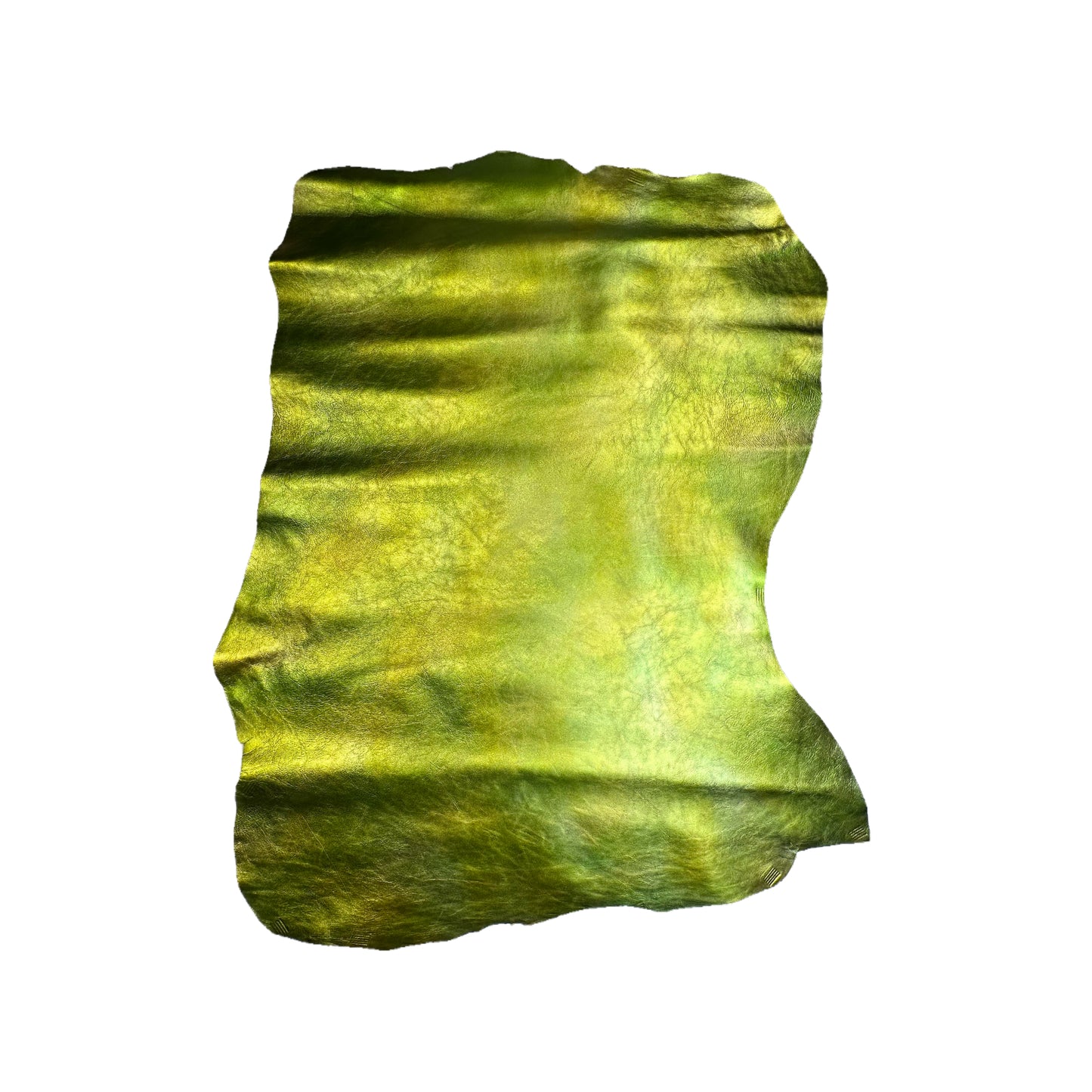 Shiny Metallic Green Lambskin Leather With Yellow Hue 0.8mm//2oz YellowishGreen 1648