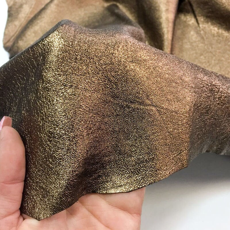 Bronze Metallic Lambskin Leather /0.7mm/1.75oz / CRUNCHY BRONZE 785