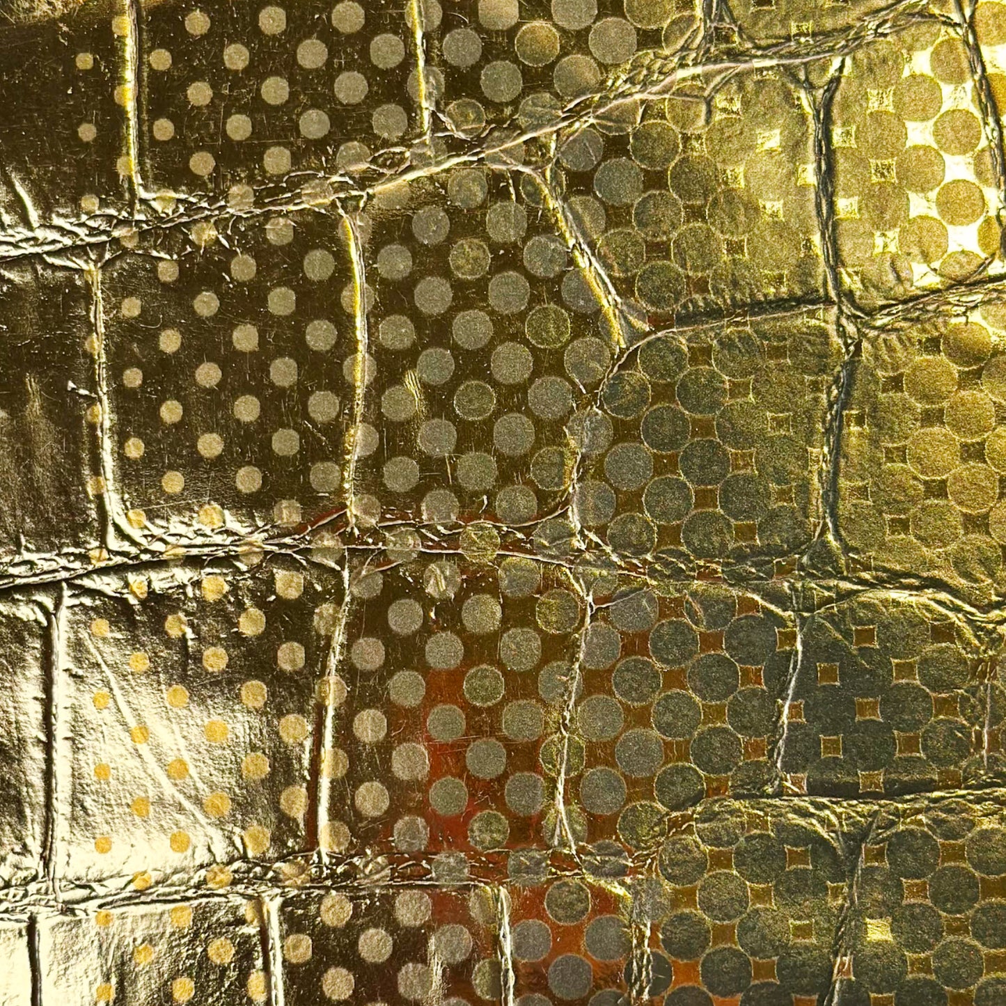 Shiny Gold Foil Dotted Lambskin Leather Sheets 0.8mm//2ozDOTTED GOLD 1654