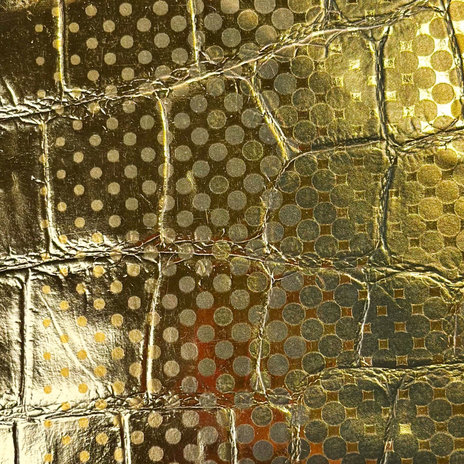 Shiny Gold Foil Dotted Lambskin Leather Sheets 0.8mm//2ozDOTTED GOLD 1654