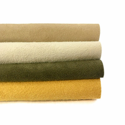 Suede Set 5x5in Genuine  Leather 4 pcs - Yellow,Green,White,Beige