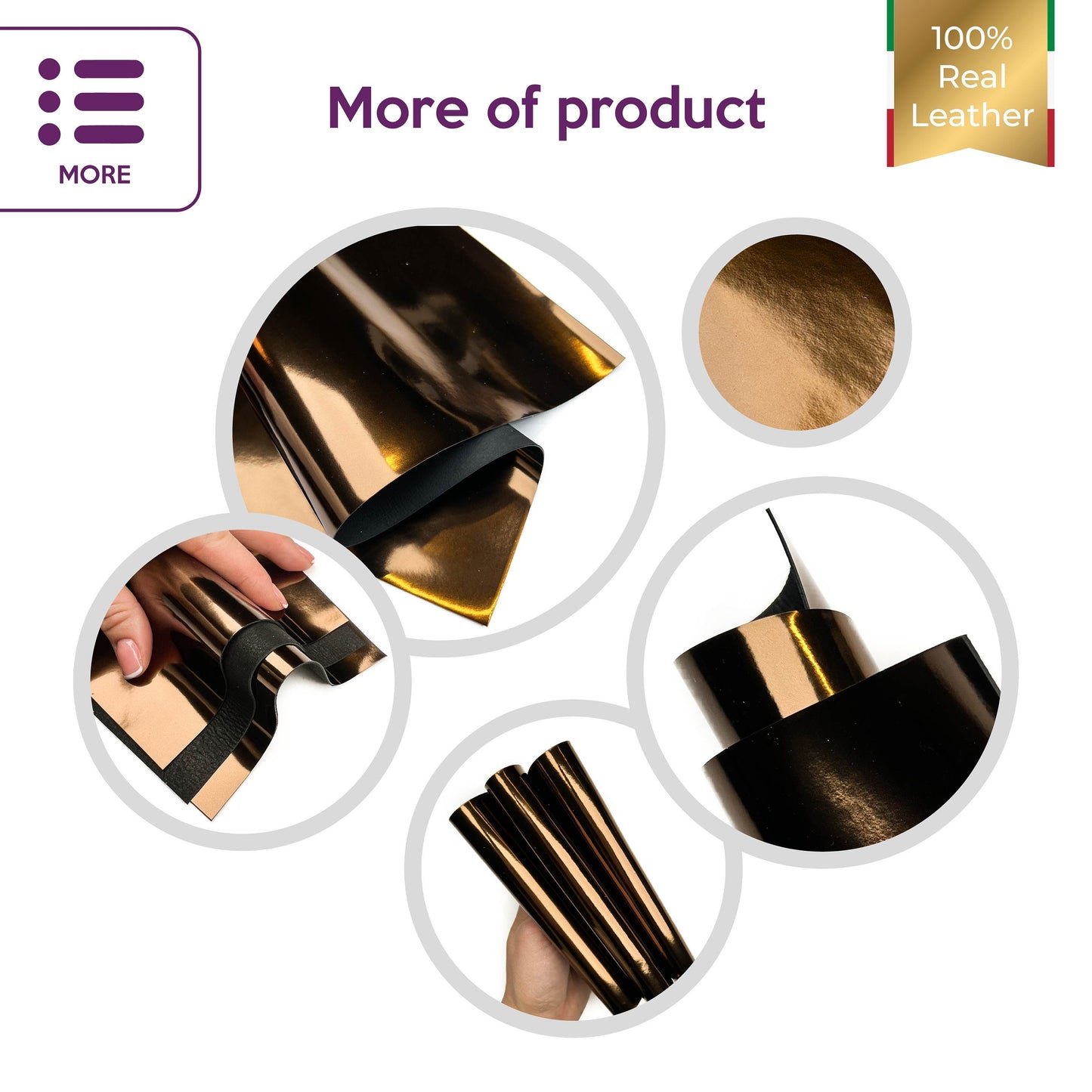 Bronze Leather Sheets 0.9mm/2.25oz / BRONZE MIRROR 976