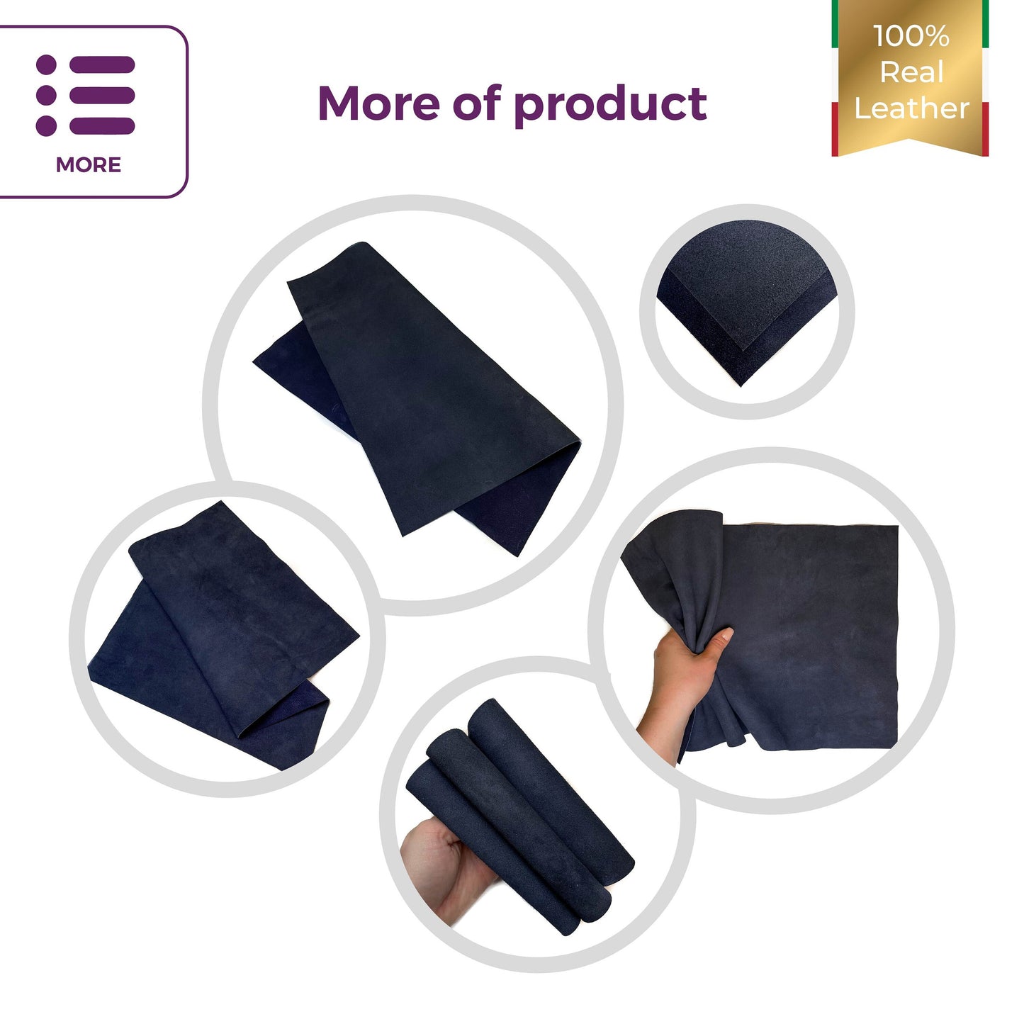 Dark Blue Suede Lambskin Sheets 0.9mm/2.25oz / BLUEBERRY 1032