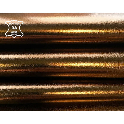 Shiny Bronze Metallic Lambskin Leather 0.8mm/2oz / BRONZO METALLIC 568