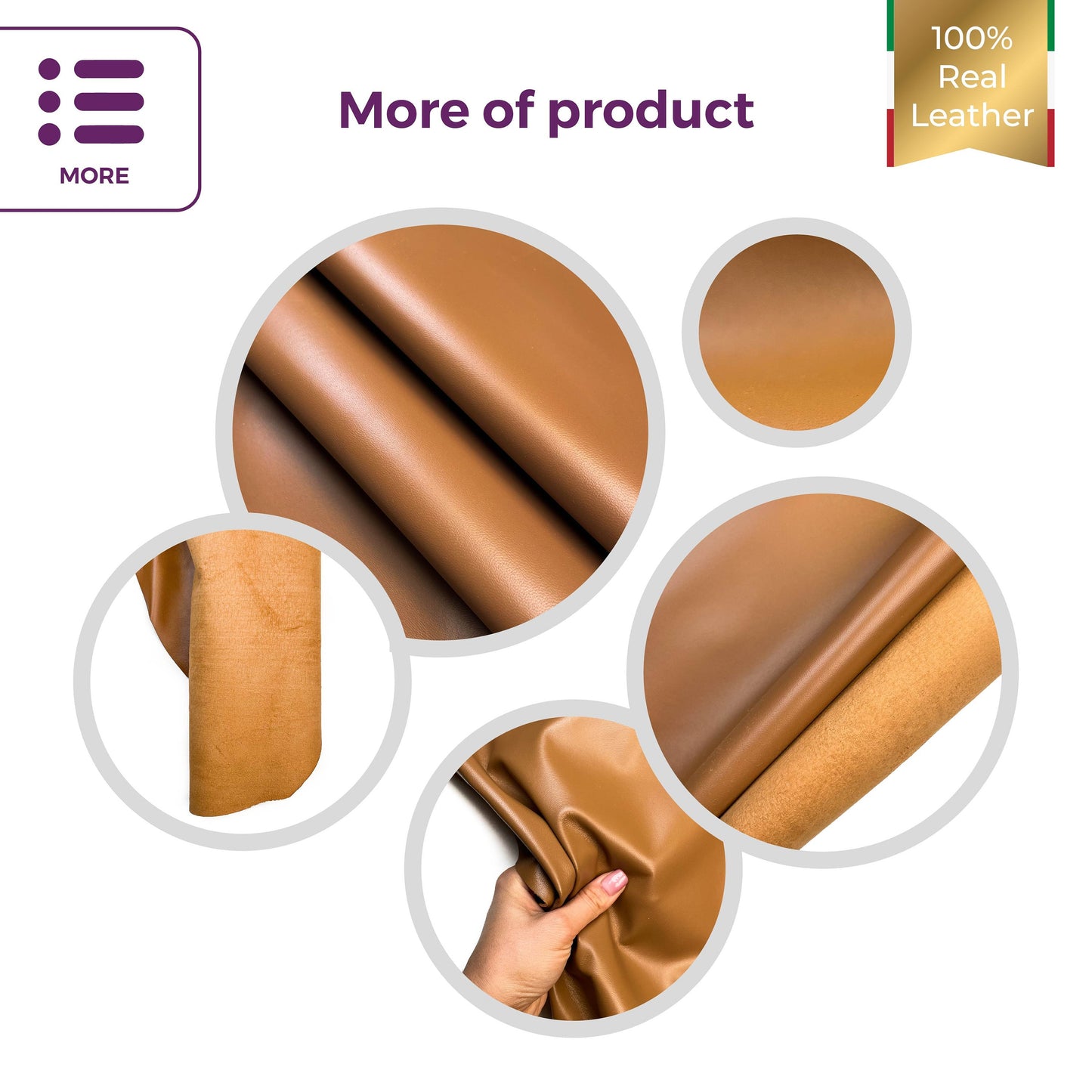 Classic Brown Lambskin Leather 0.8mm/2oz / RAWHIDE 1400