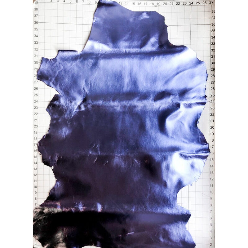 Reflective Purple Mirror Lambskin Hides 0.9mm/2.25oz / DEEP COBALT 971