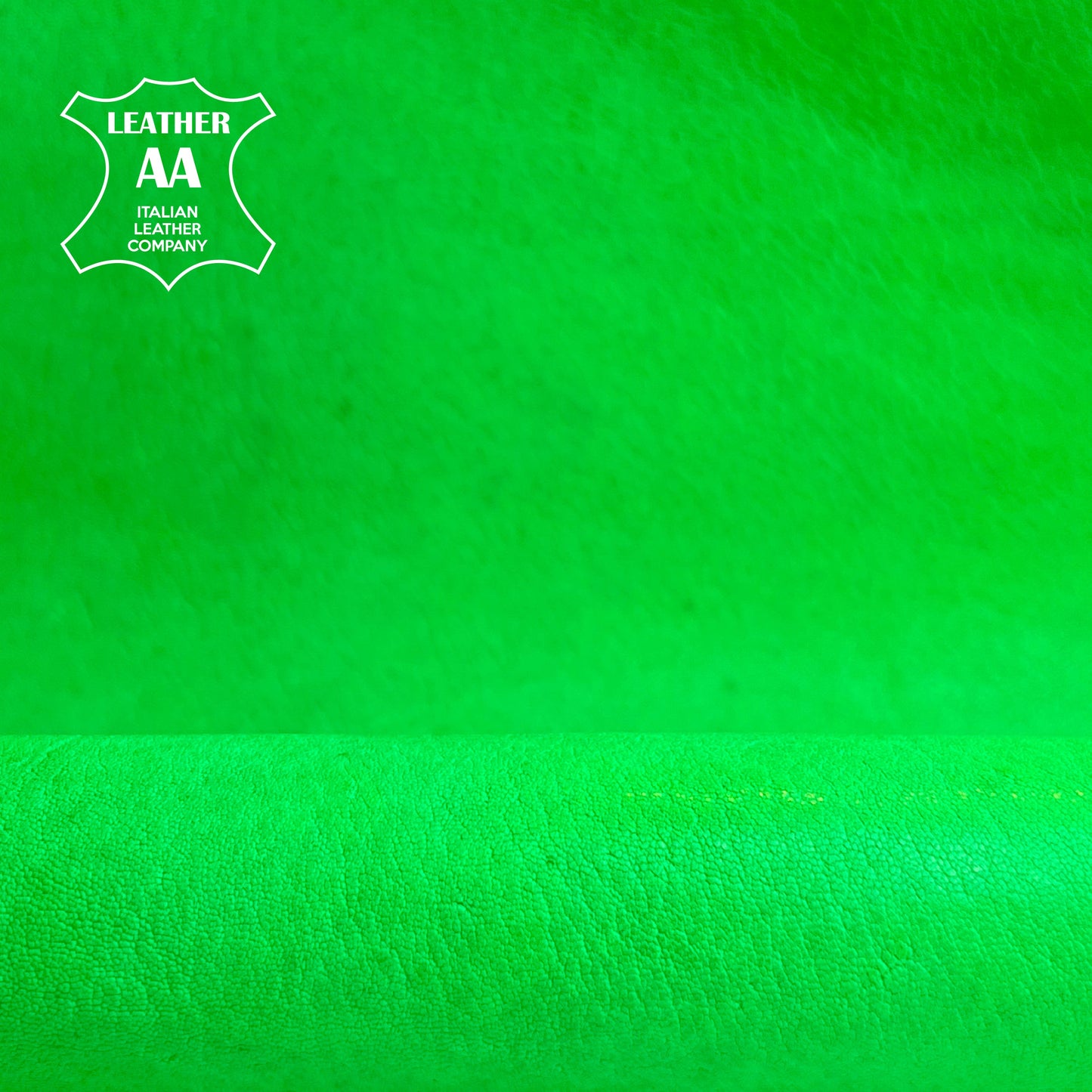 Neon Green Natural Vegetable Tanned Lambskin 1.1-1.2mm / 2.75-3oz Neon Green Veg Tan 1474