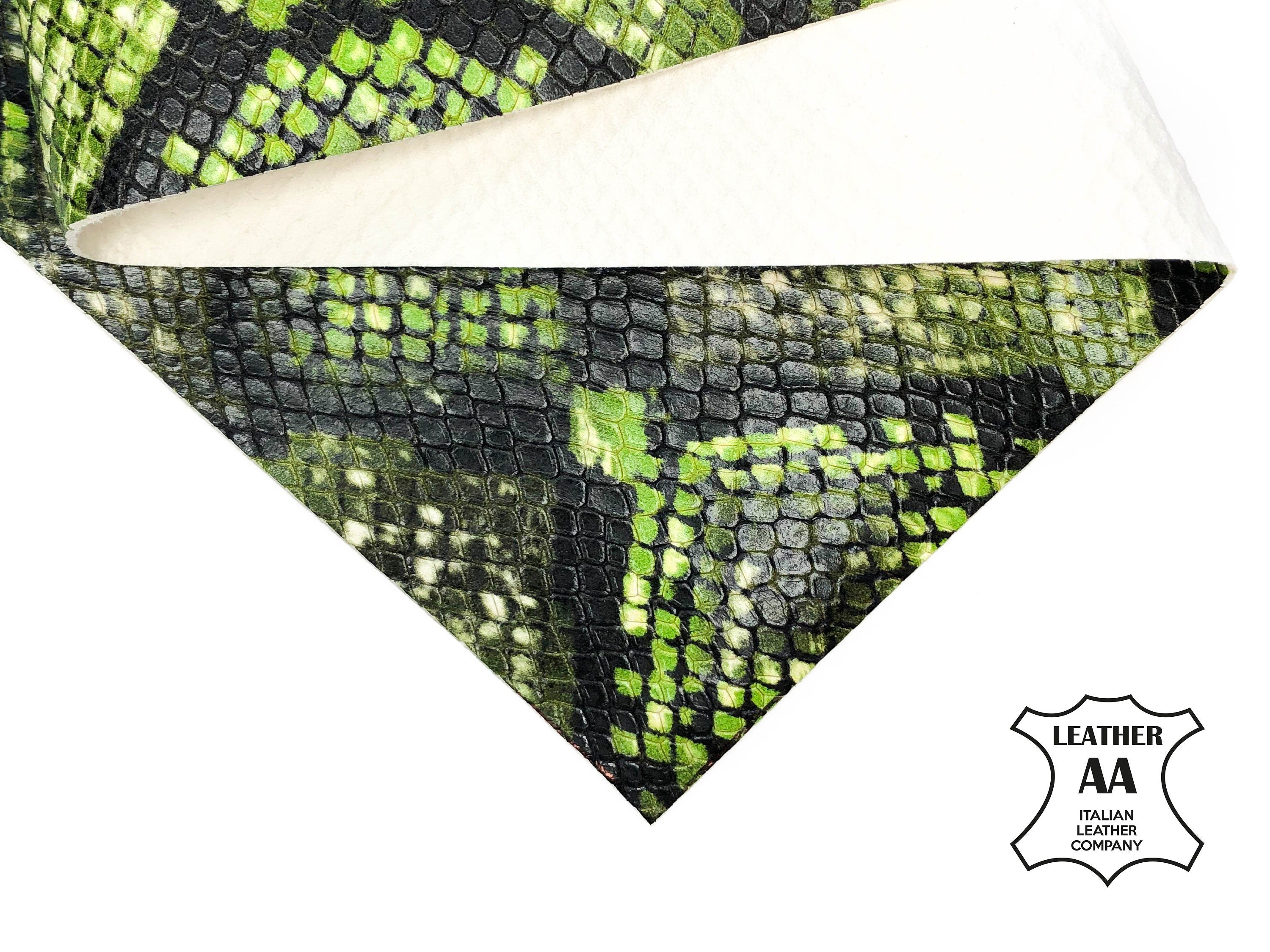 Neon Green Lambskin Sheets With Print 1.0mm/2.5oz / KIWI SNAKE 978
