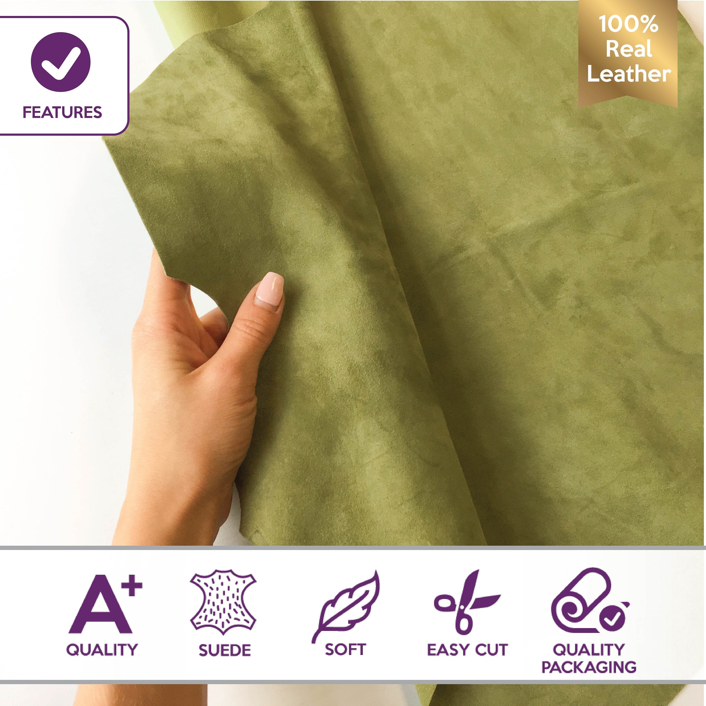 Moss Green Suede Lambskin 0.8mm/2oz / MOSSTONE 840