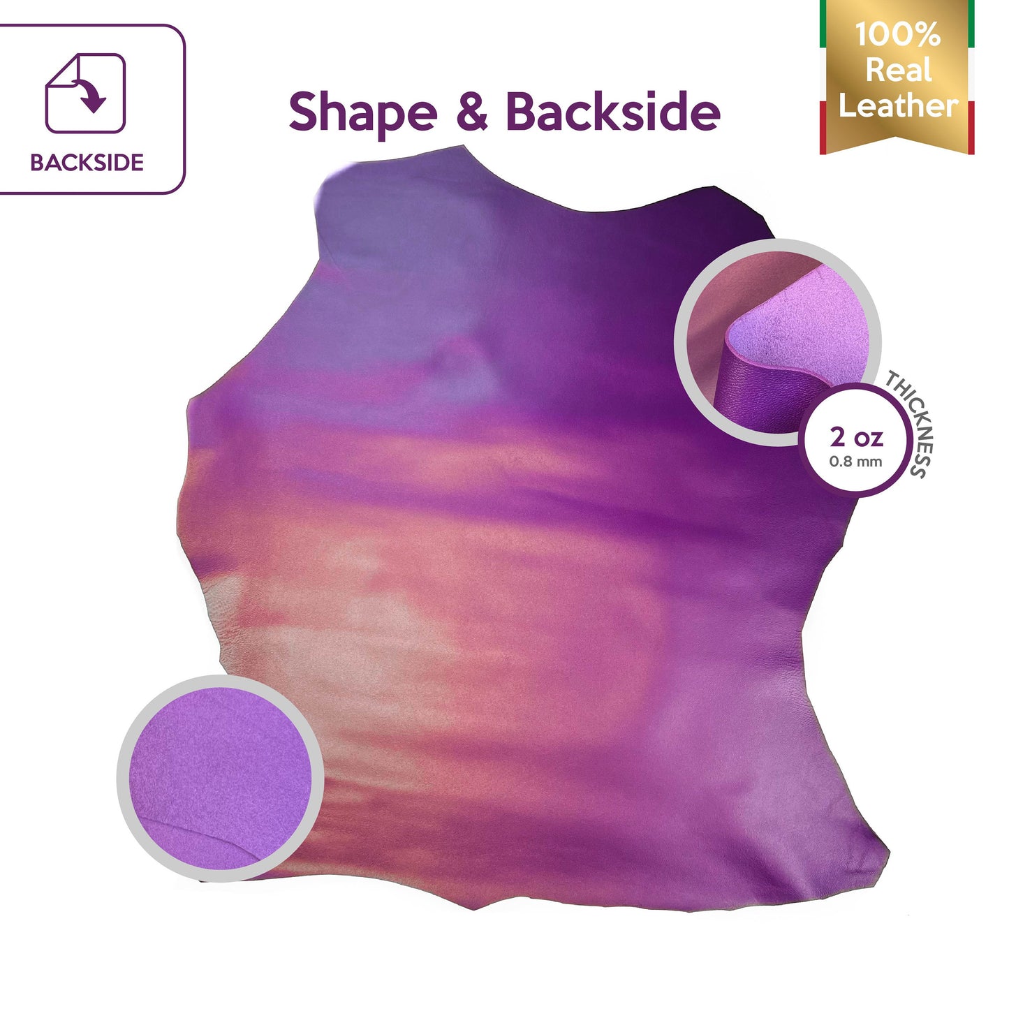 Purple Lambskin Leather 0.8mm/2oz / PURPLE PASSION 123