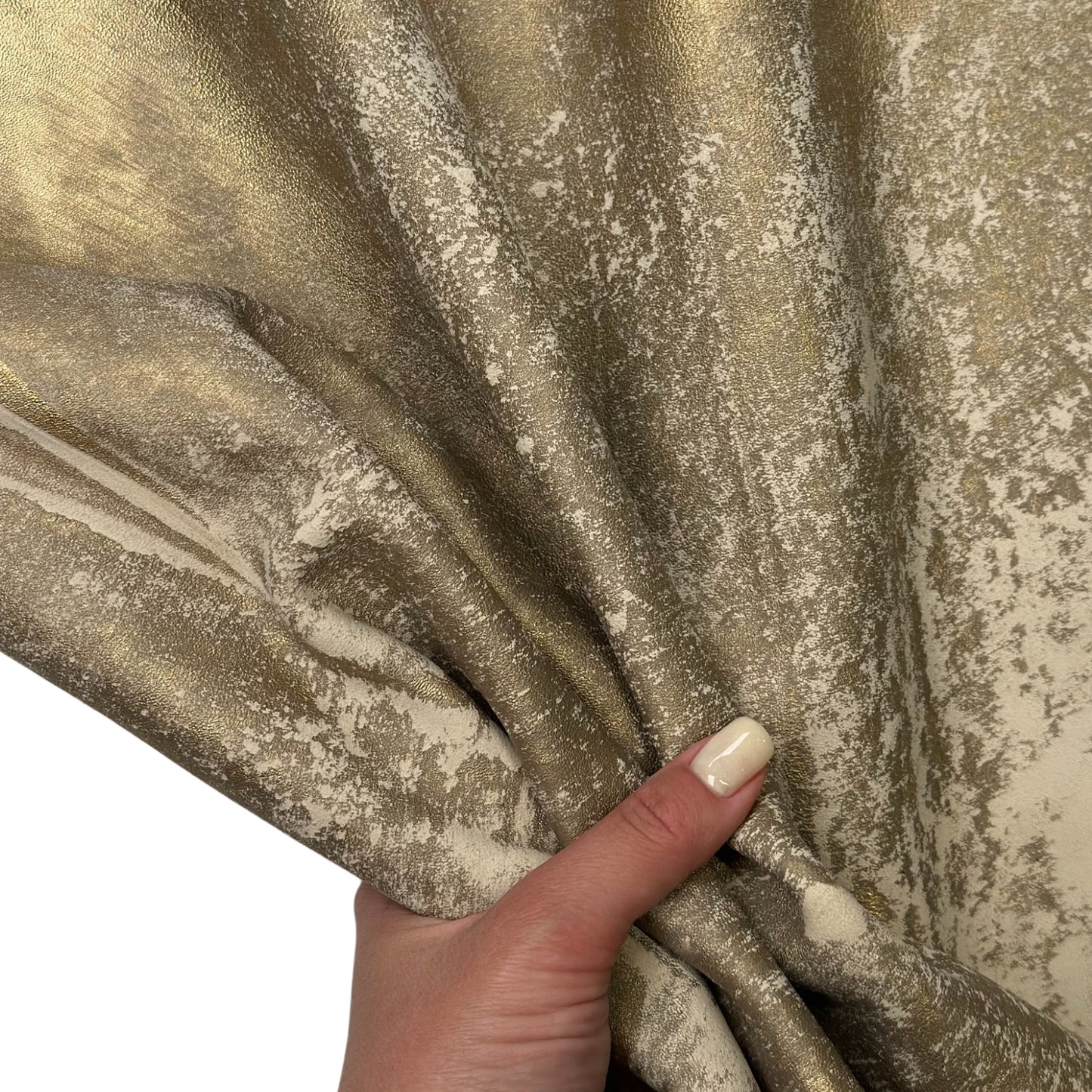 Metallic Gold Lambskin With Light Beige Undertones And A Vintage, Distressed Look 1.2-1.3mm//3-3.25oz