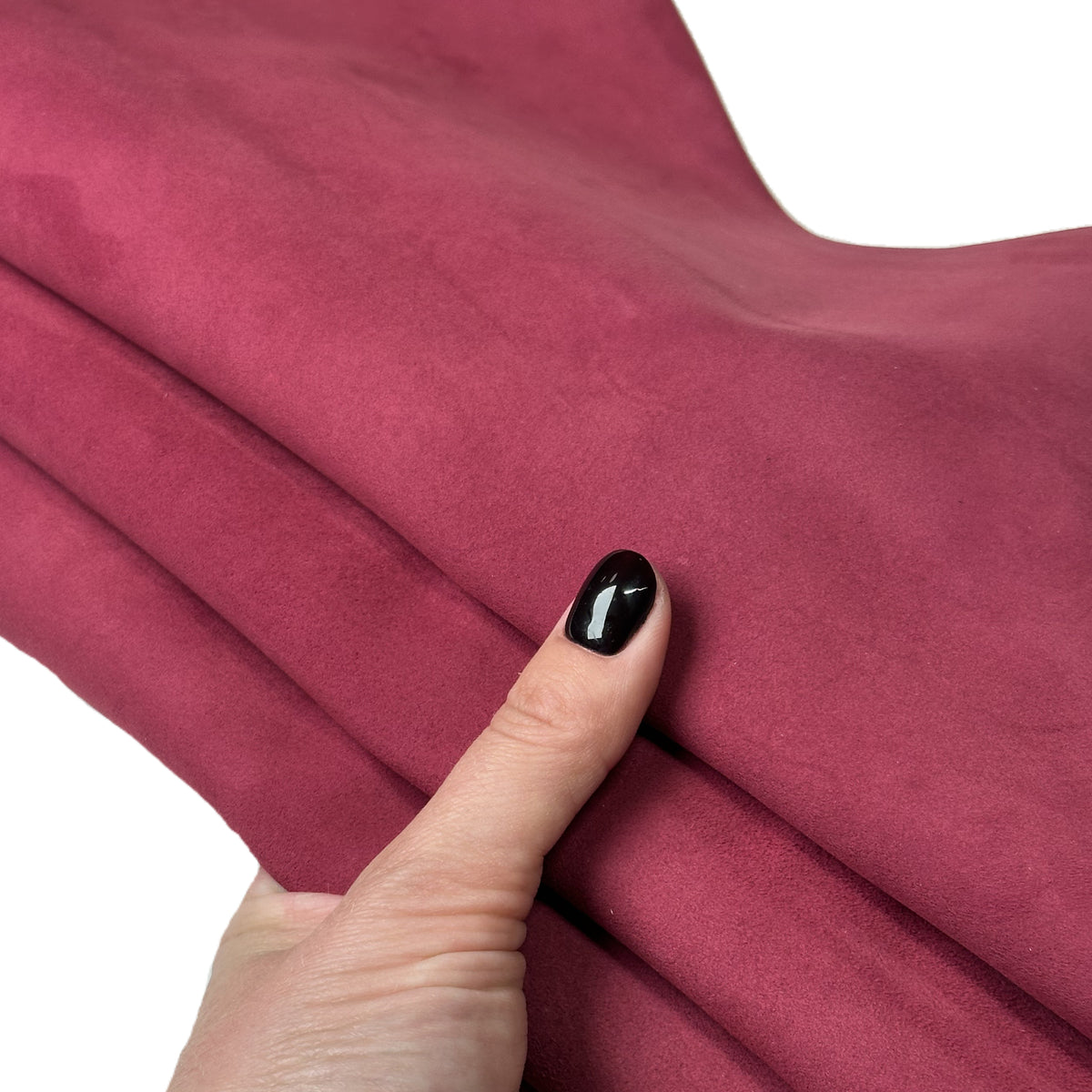 Red Suede Lambskin Leather 0.7mm // 1.75 oz Velvet Bloom 1727