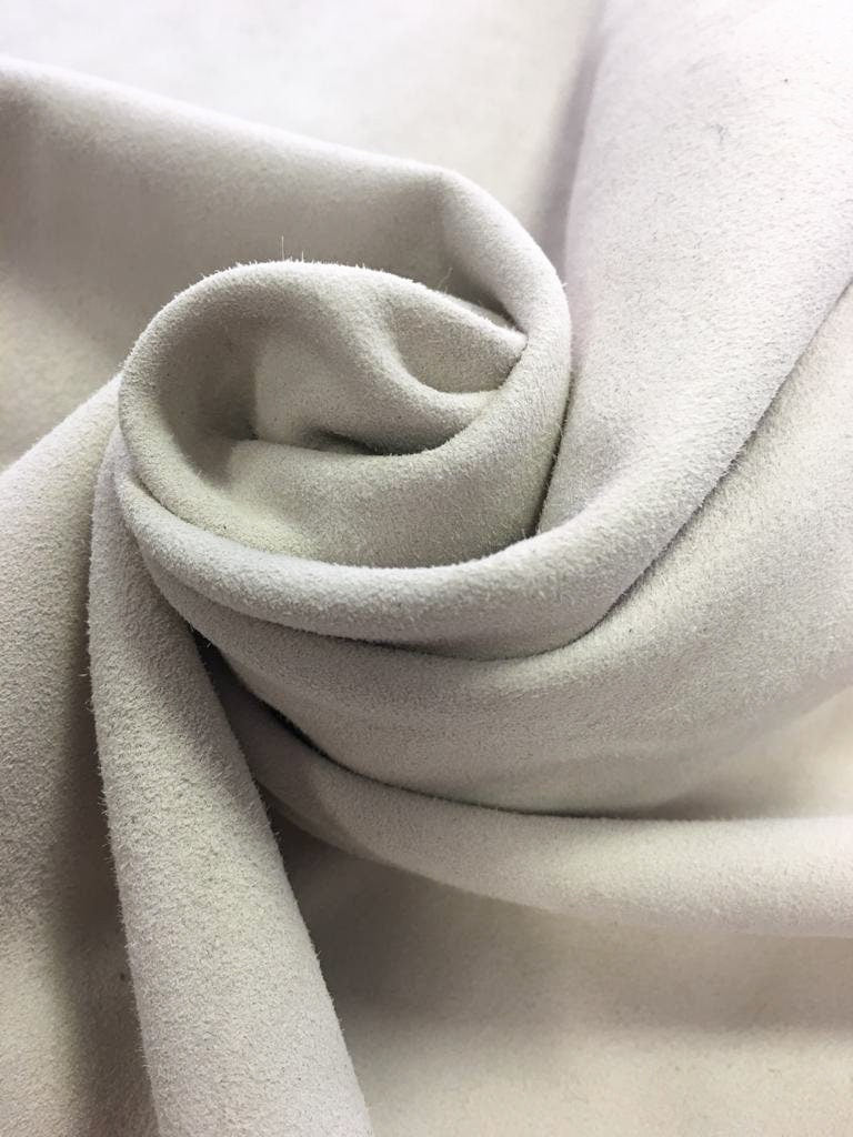 White Suede Linen White Thin Velour 0.5mm/1.25oz / BIRCH 607