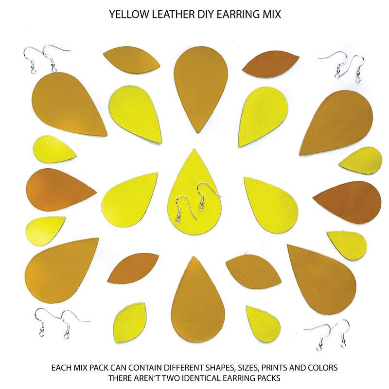 DIY Lambskin Leather Earring Kit / MIX Pack / 925 Silver Earring Hooks