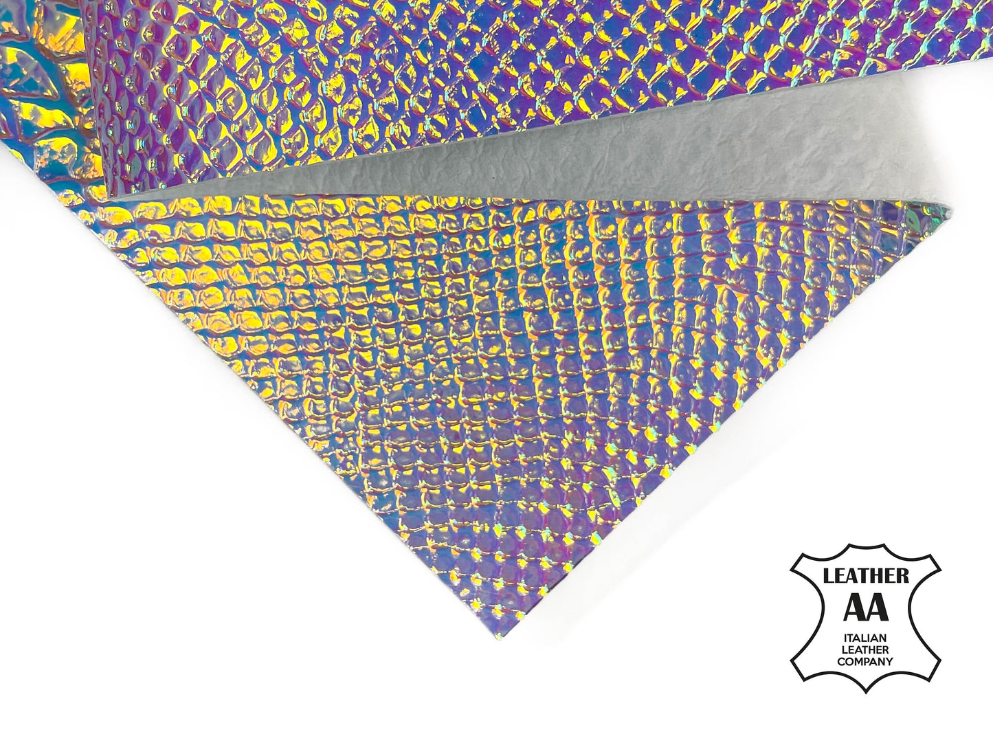 Holographic Lambskin Sheets With Snakeskin Print 1.2mm/3oz / HOLO SNAKE 977