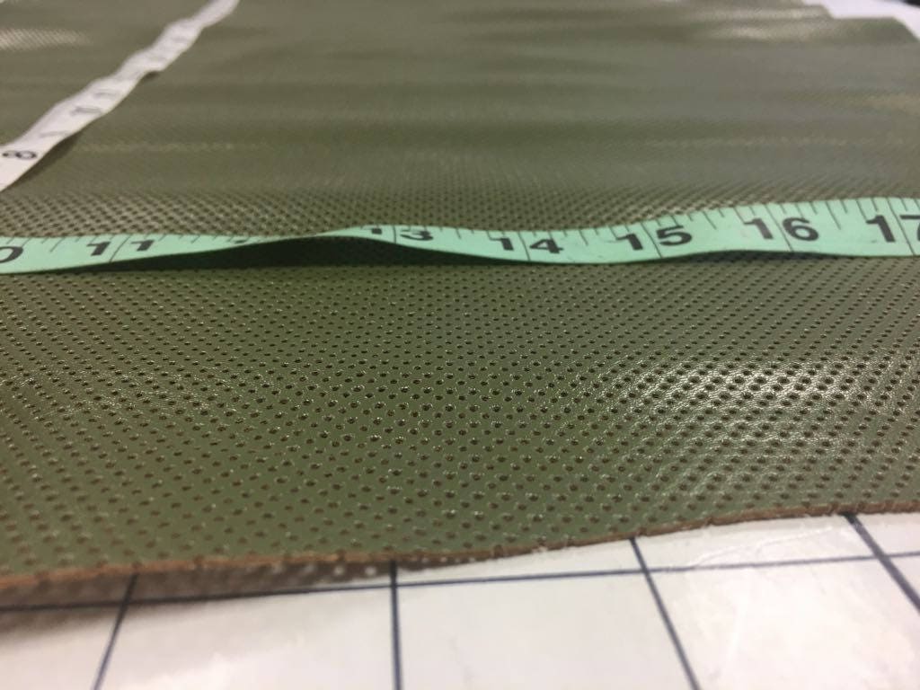 Khaki Green Perforated Print Lambskin 0.9mm/2.25oz / OLIVE GREEN 208