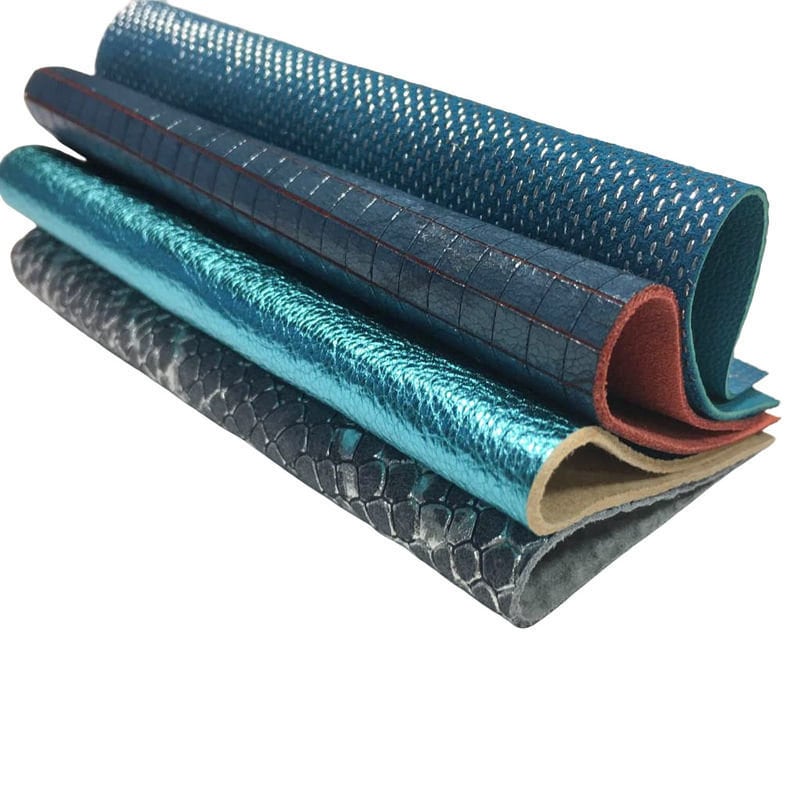 Blue Mix 4 or 8 pcs Leather Scraps 5x5in Metallic,Suede,Textured,Print
