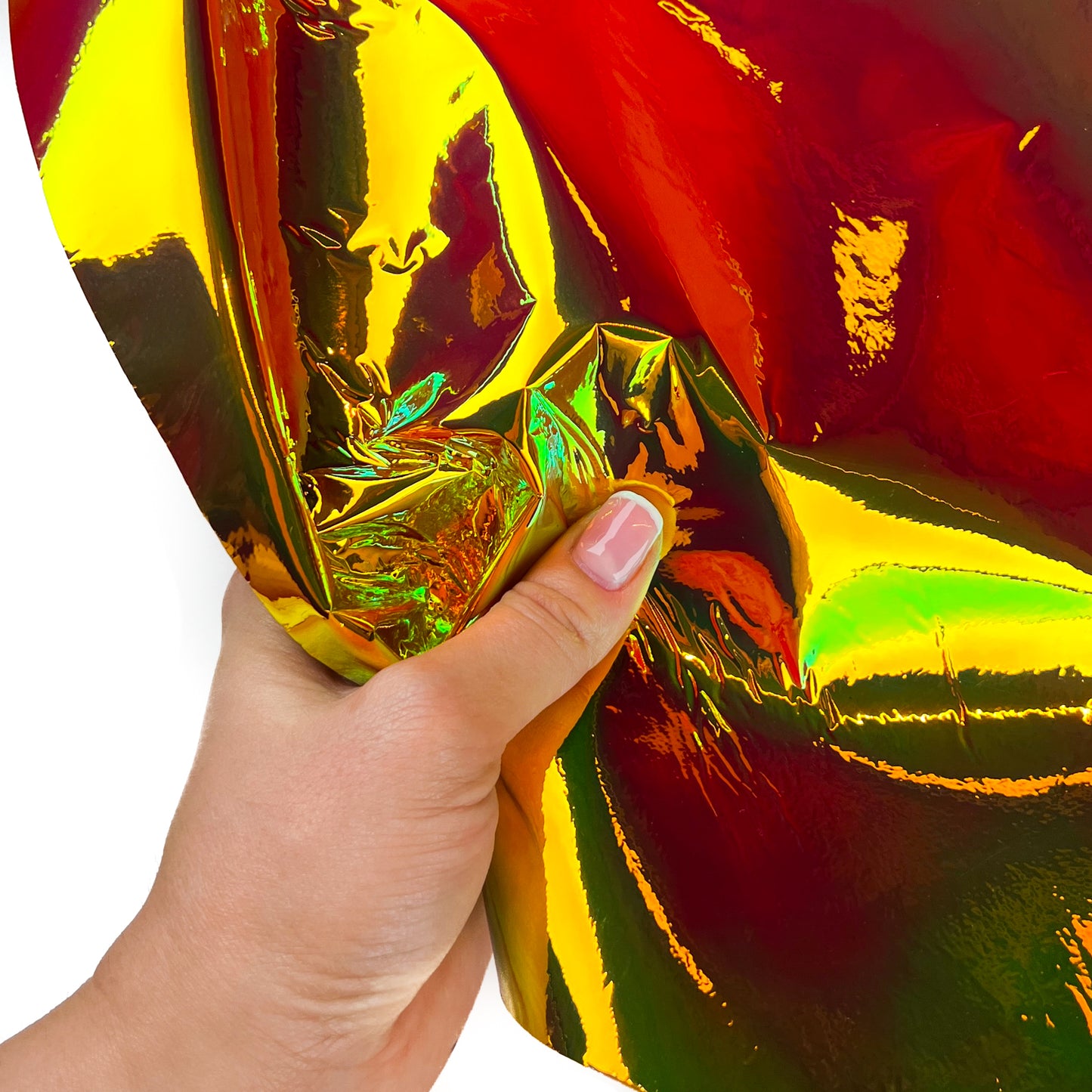 Holographic Lambskin Metallic Mirror Leather 0.9mm/2.25oz YELLOW HOLO 1458