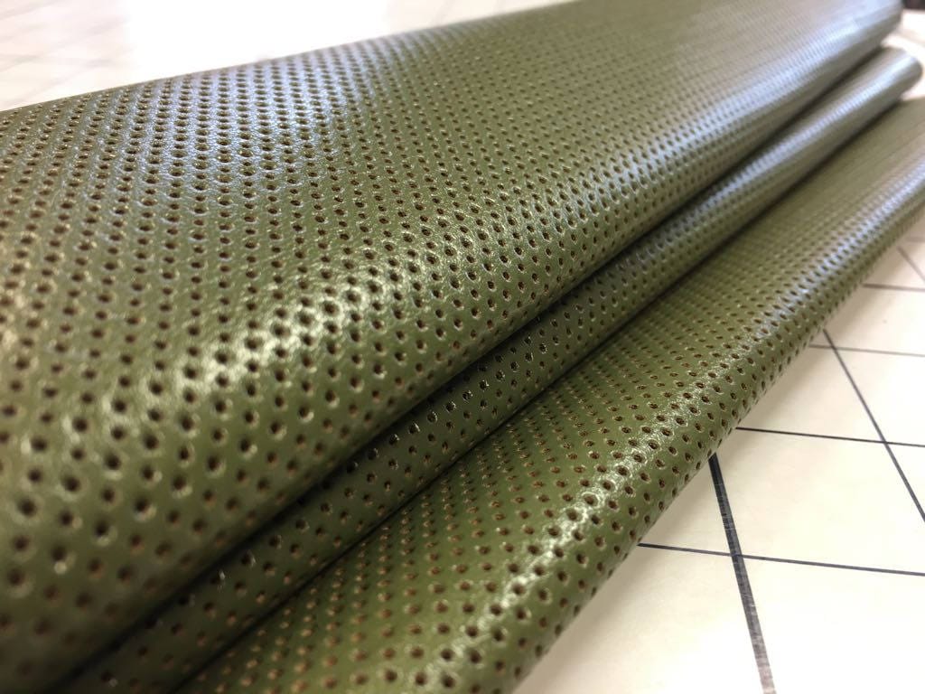 Khaki Green Perforated Print Lambskin 0.9mm/2.25oz / OLIVE GREEN 208