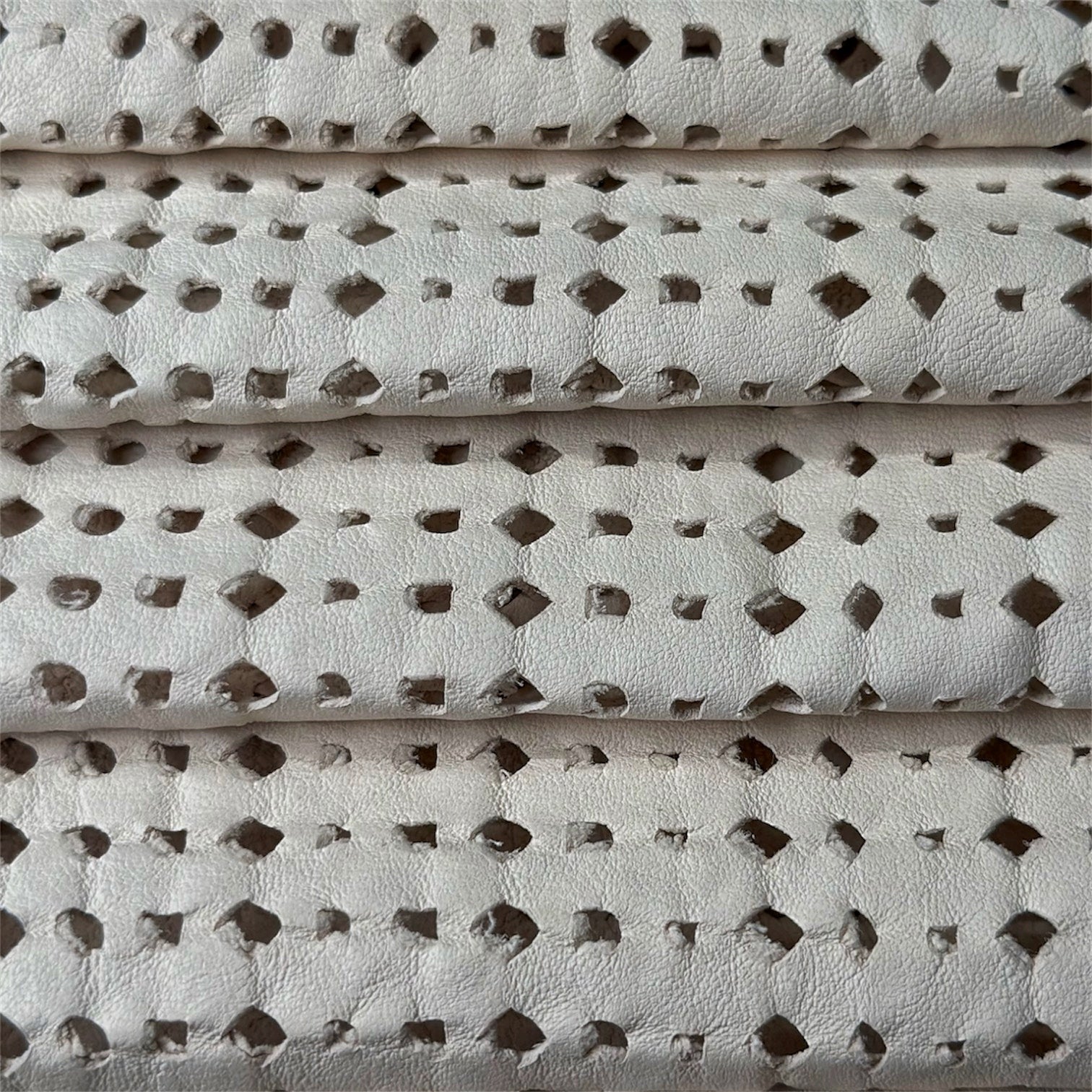 White Lambskin With Perforated Laser-Cut 1 - 1.1mm/2.5-2.75oz Soft White 1542
