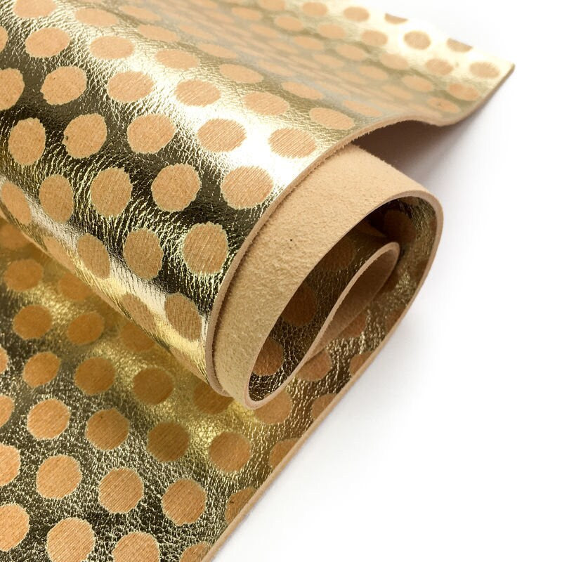 Silver Lambskin Sheets Veg Tan 2.75oz/1.1mm BEIGE DOTS ON SILVER 833
