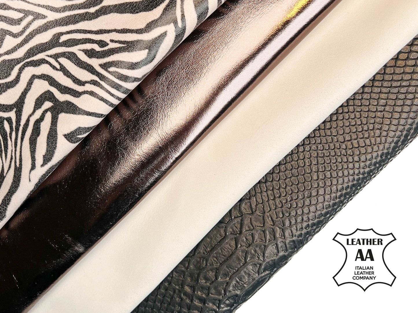 Zebra Natural Tone Off White Suede Snake Animal Embossing Bundle of 4