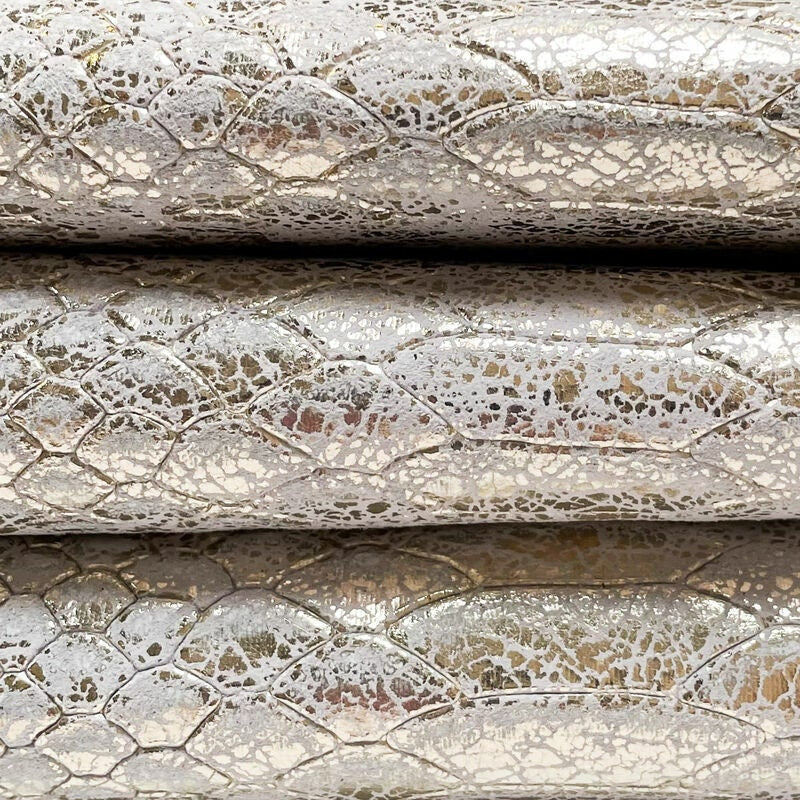 Light Metallic Snake Print Lambskin 1.0mm/2.5oz / ROYAL SNAKE 1286