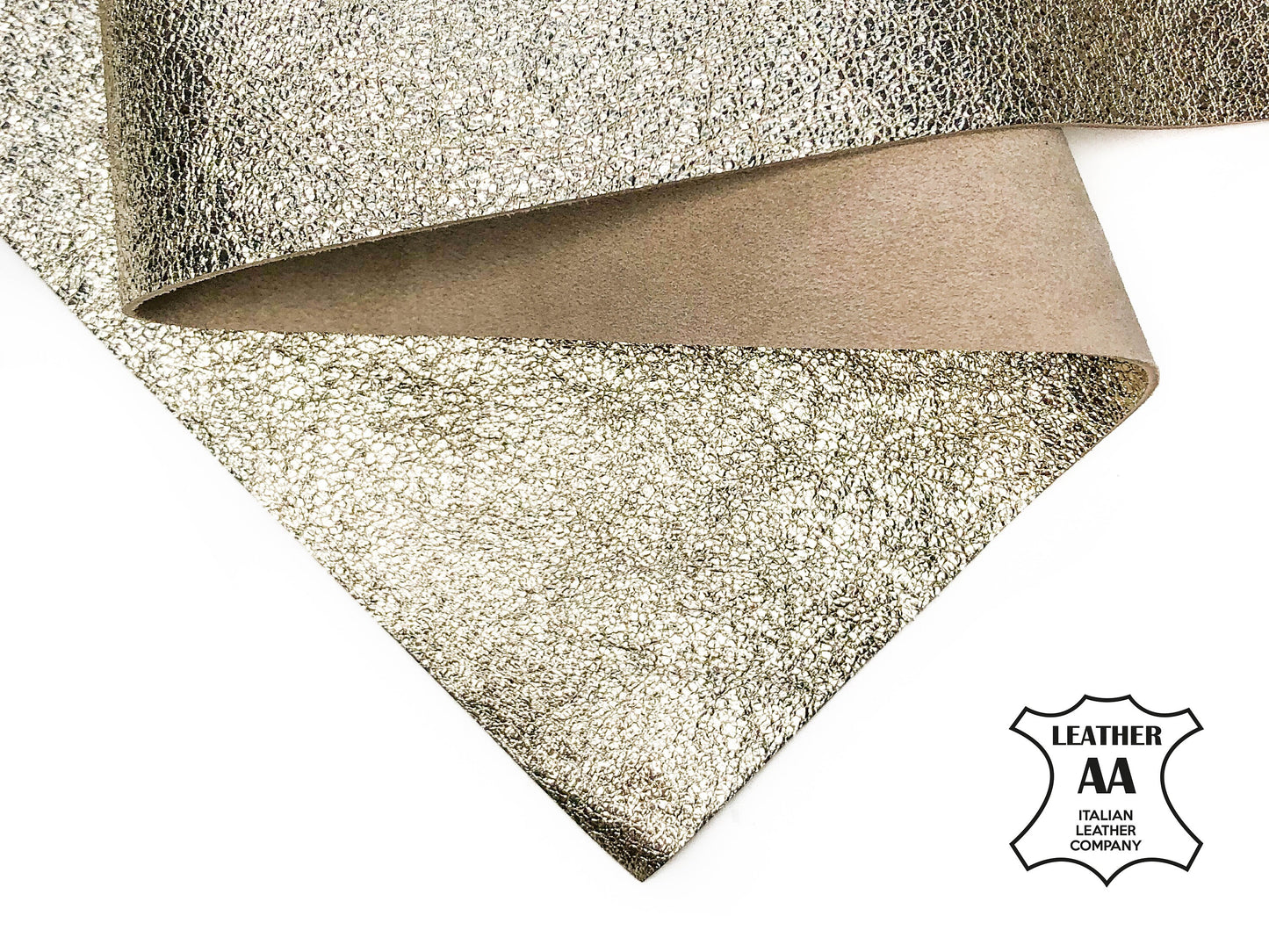 Sparkly Metallic Light Gold Lambskin Sheets 0.8mm/2oz / CRUNCHY LIGHT GOLD 994