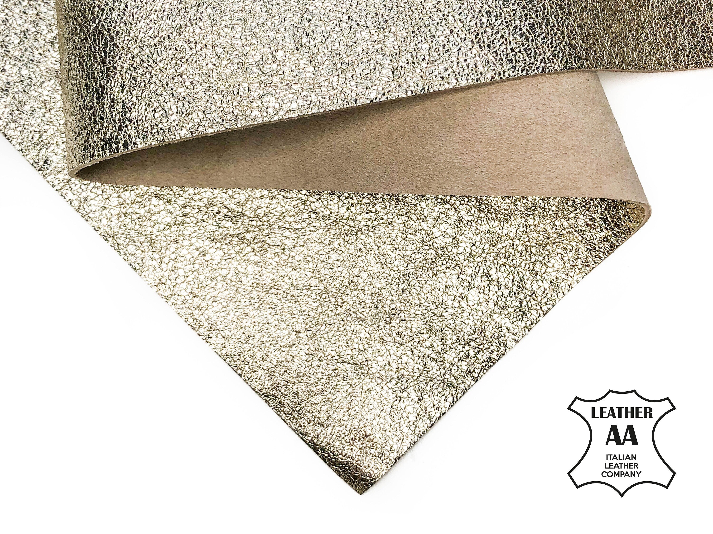 Sparkly Metallic Light Gold Lambskin Sheets 0.8mm/2oz / CRUNCHY LIGHT GOLD 994