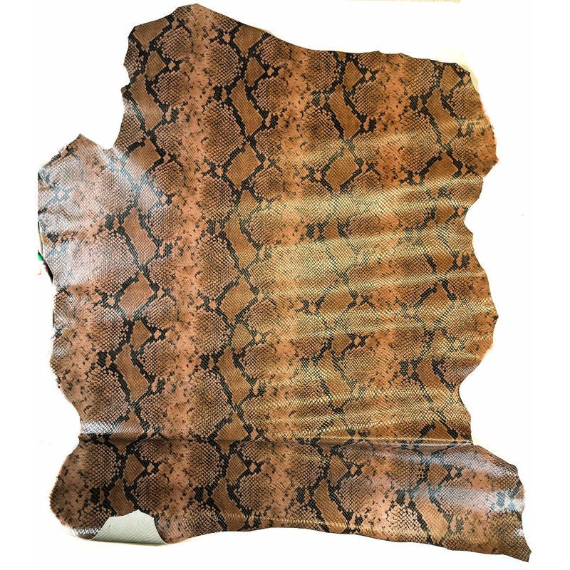 Brown Snakeskin Print Lambskin Leather 0.8mm/2oz / AUSTRALIAN SNAKE 1342