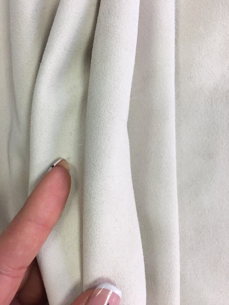 White Suede Linen White Thin Velour 0.5mm/1.25oz / BIRCH 607